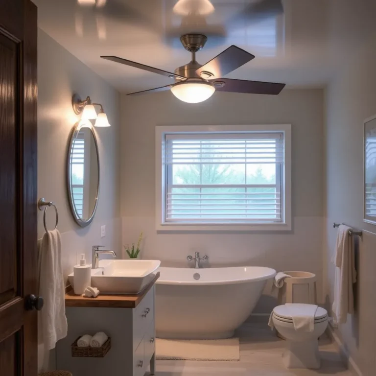 Bathroom ceiling fan with light