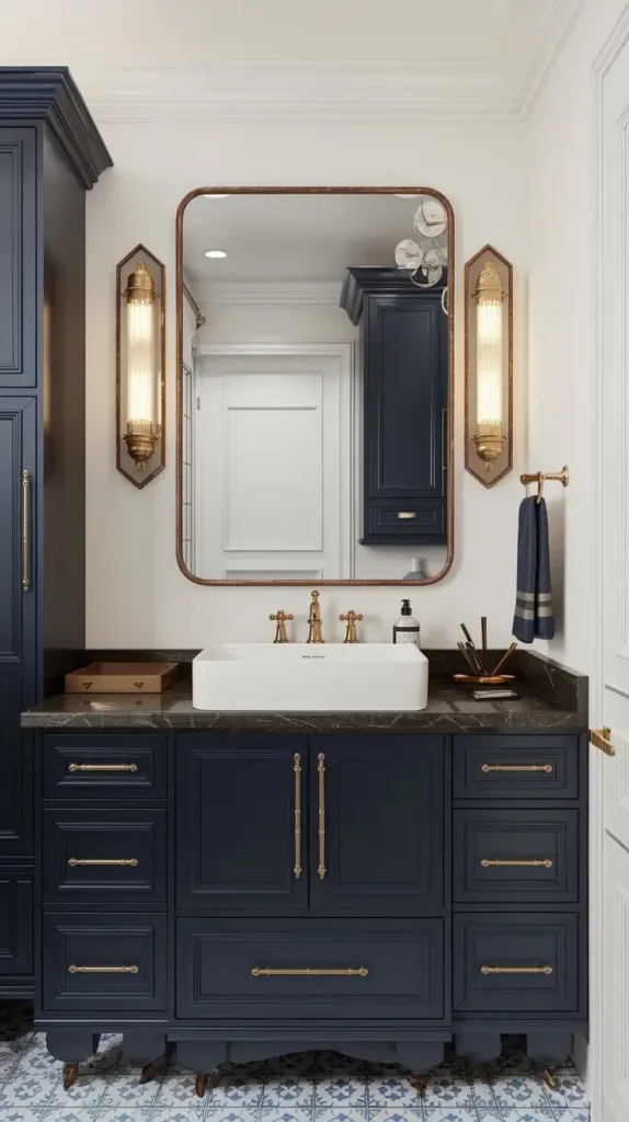 blue and gold bathroom ideas