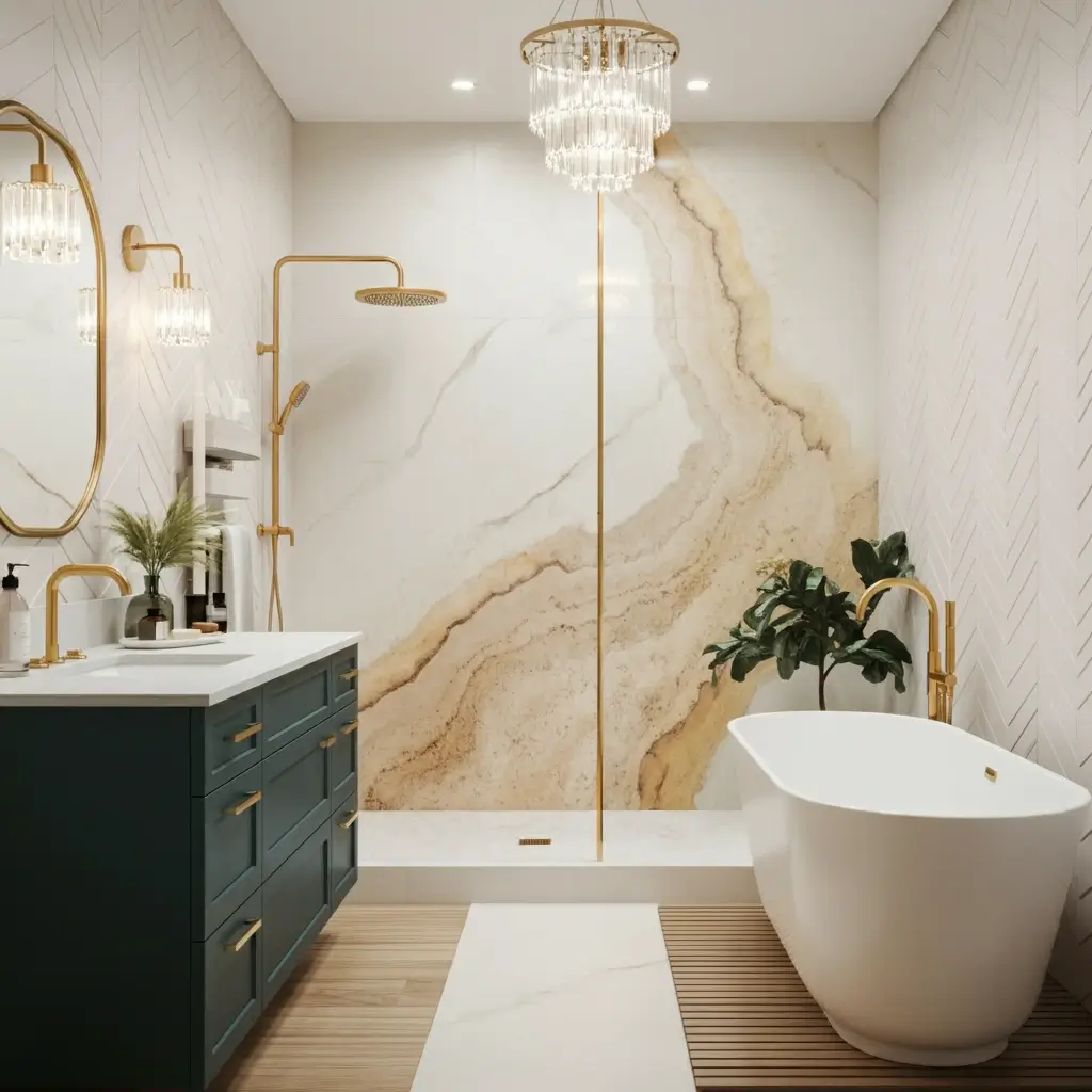 Blue and Gold Bathroom Ideas