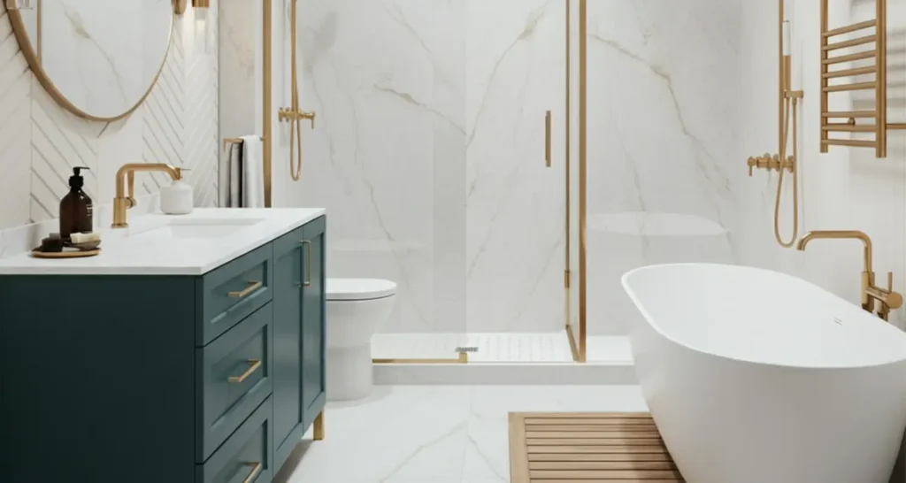 Blue and Gold Bathroom Ideas