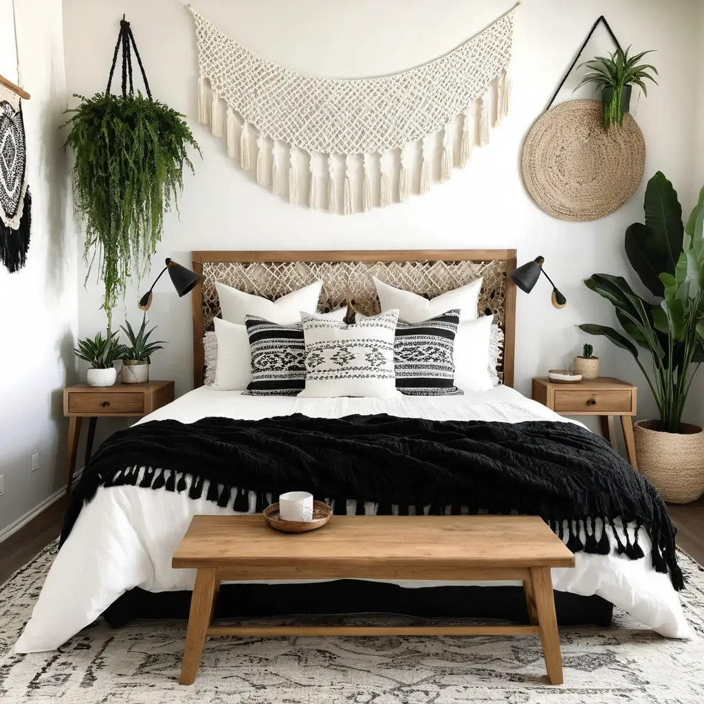 scandi boho bedroom decor​